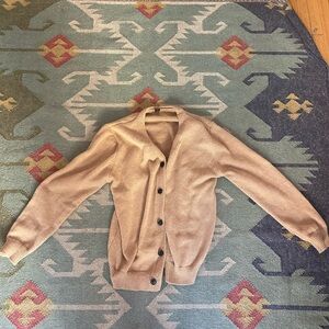 Men's Beige Cardigan Sweater